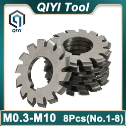 M0.4 M0.5 M0.6 M0.7 M0.8 M1 M1.25 M1.5 M2 M3 M4 Modulus PA20 Degrees NO.1-NO.8 HSS Gear Milling Cutter Gear Cutting Tools
