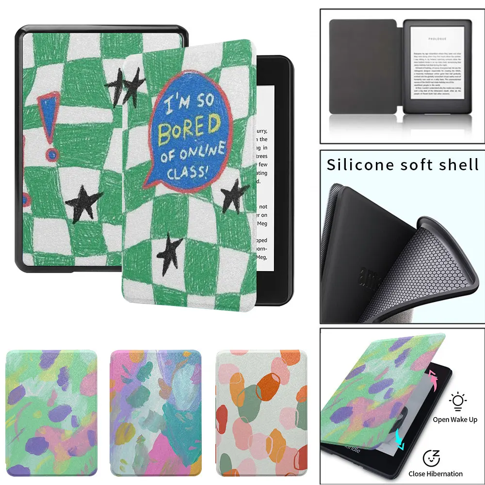 kindle case paperwhite3th 4th 5th renovate Silicone soft shell funda 2021 11th 8th generation multicolored pattern