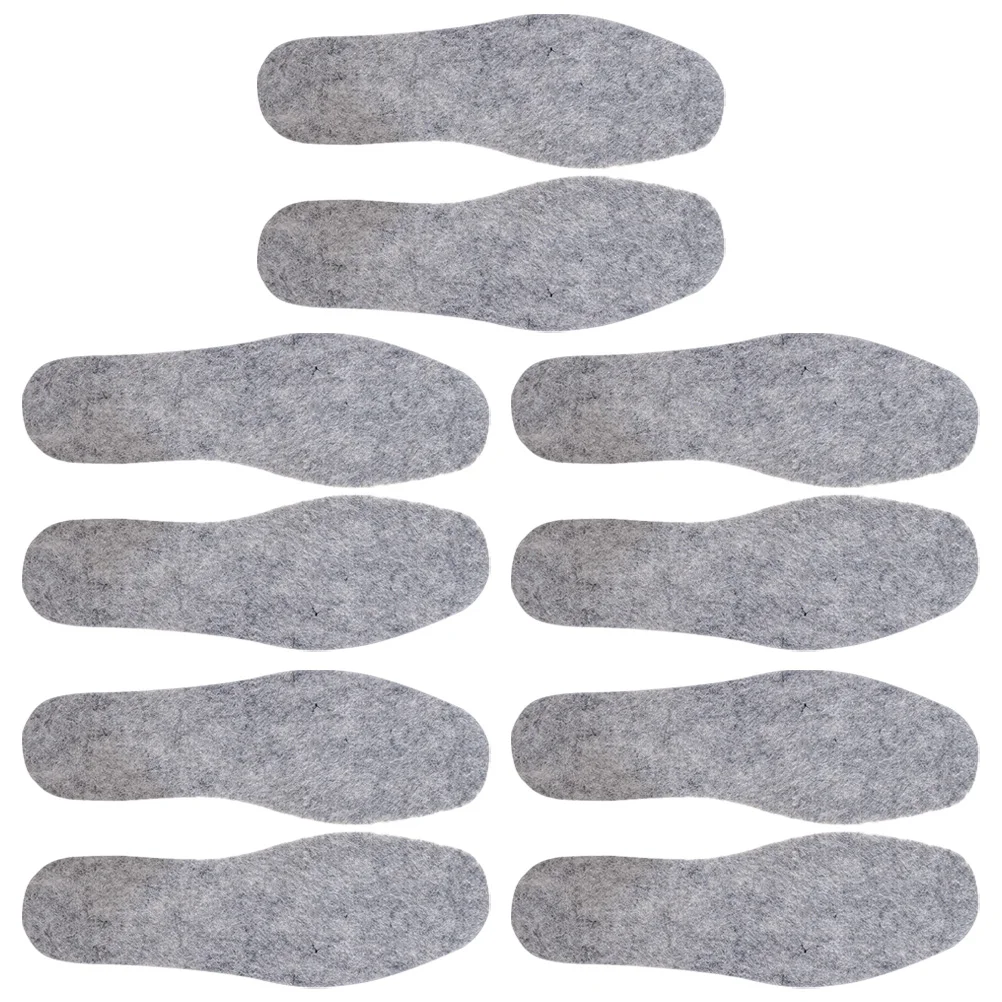 

5 Pairs Wool Felt Insole Insoles Men Sock Liners Shoe Lift for Shoes Women Boots