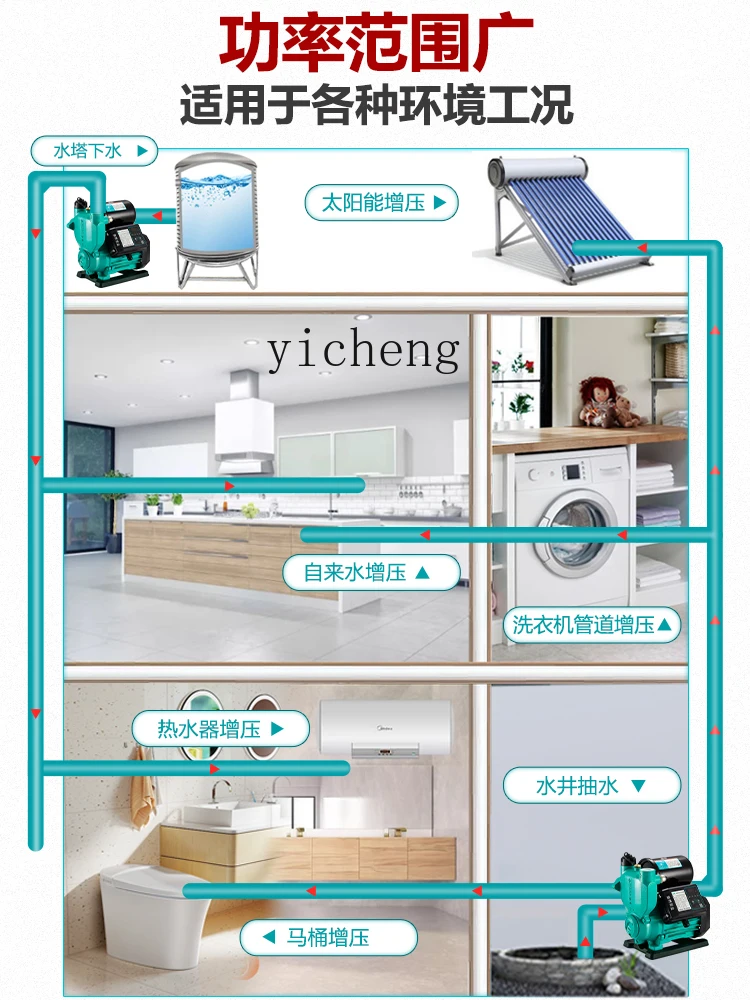 XC Booster Pump Household Automatic Mute Whole House Water Supply Pipeline Booster Pump Small Self-Priming Pump