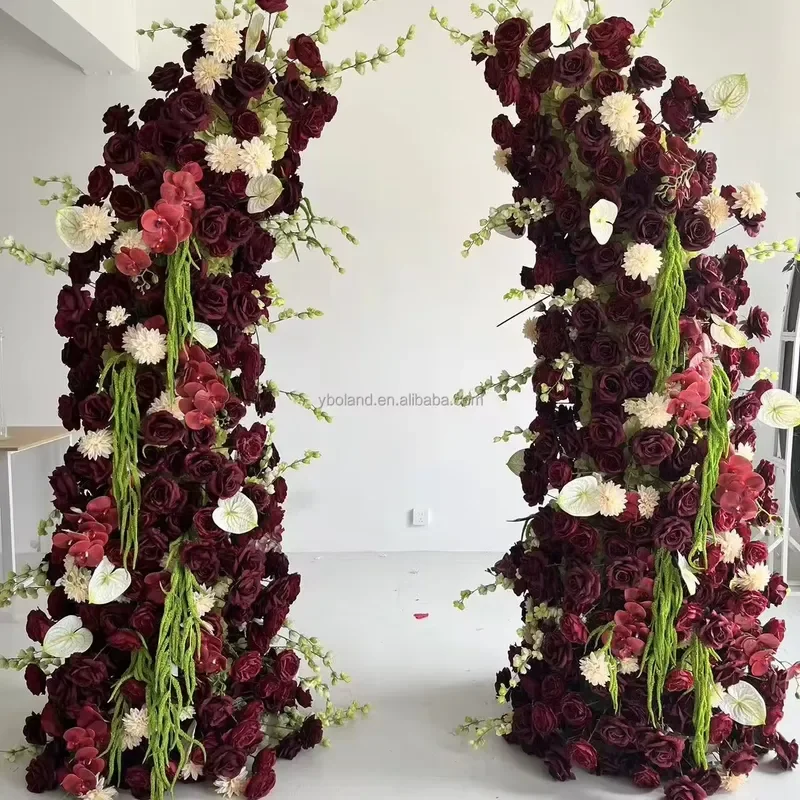 H74 Rustic Forest Horn Arch Backdrop, Artificial Greenery with Reed Moss Asparagus Grass, Hanging Floral Decor Wedding