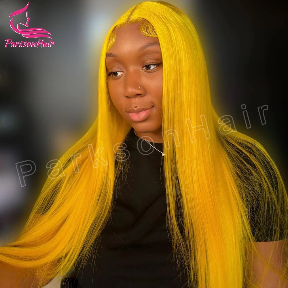 Yellow 613 13x4 13x6 Transparent Lace Frontal Wig Brazilian Straight 613 Colored Human Hair13x6 Lace Front Wigs Pre Plcuked