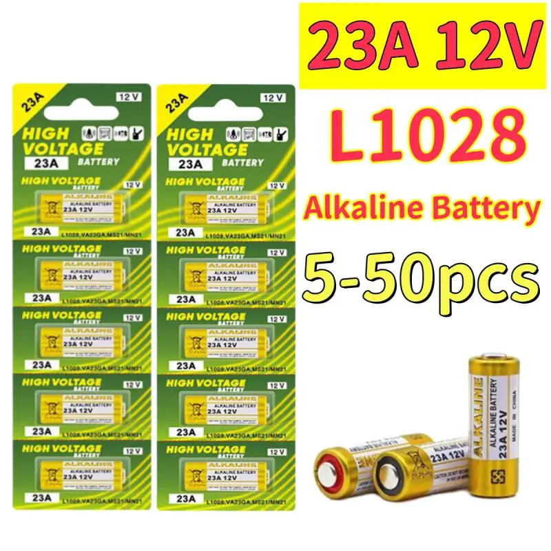 Bateria alcalina para campainha de controle remoto, brinquedo elétrico, A23, 23A, 12V, 23GA, A23S, E23A, EL12, MN21, V23GA, GP23A, MS21, LRV08, novo