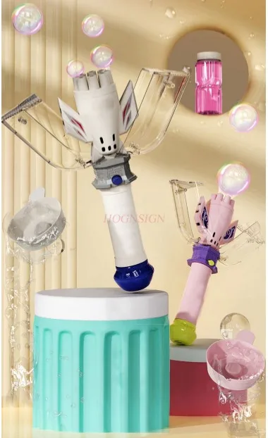 نوع جديد من جهاز تحويل الشكل مصراع الفقاعات مع عصا الضوء الإلهية آلة نفخ الفقاعات لعبة أطفال شعبية على الإنترنت