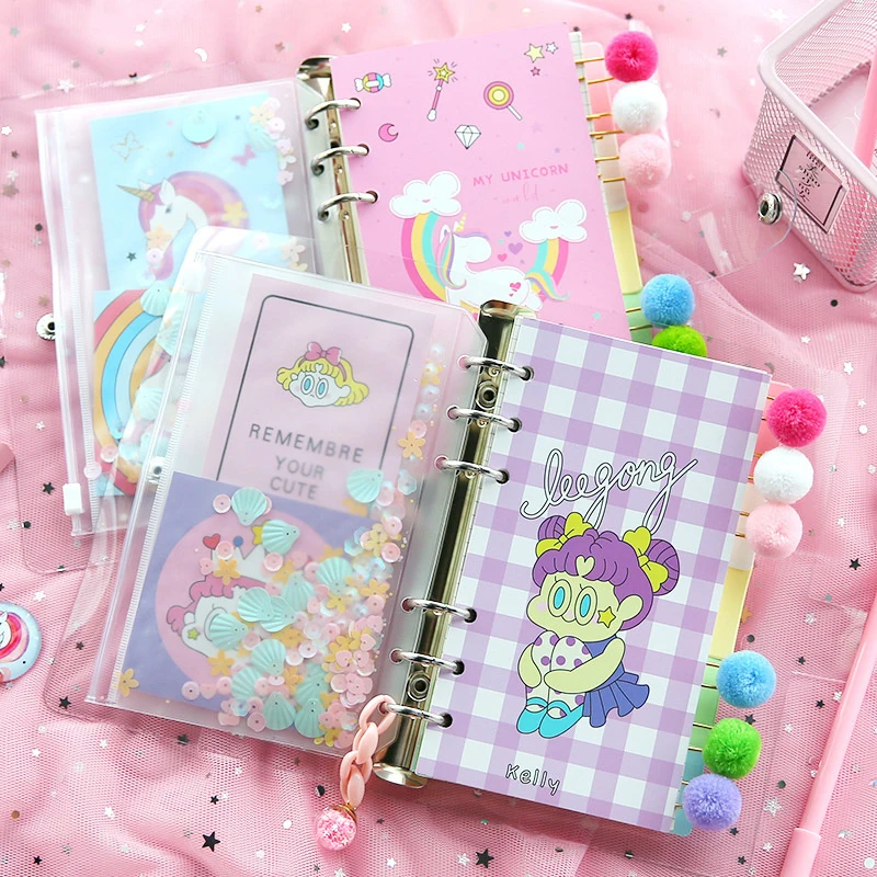 Imagem -05 - Kawaii Pocket Planner Notebook para Meninas Diário Sketchbook Diário Cadernos Bonitos Papelaria Escola Material de Escritório