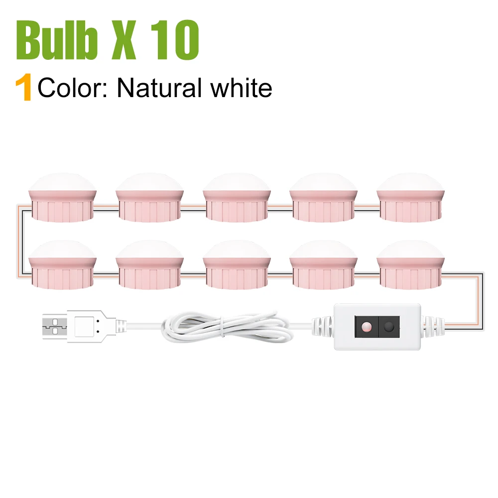 LED Make-upspiegel Gloeilamp Kaptafellamp Dimbaar Thuis Badkamer Slaapkamer Spiegels Decoratie Verlichting Wit/Roze USB DC 5V