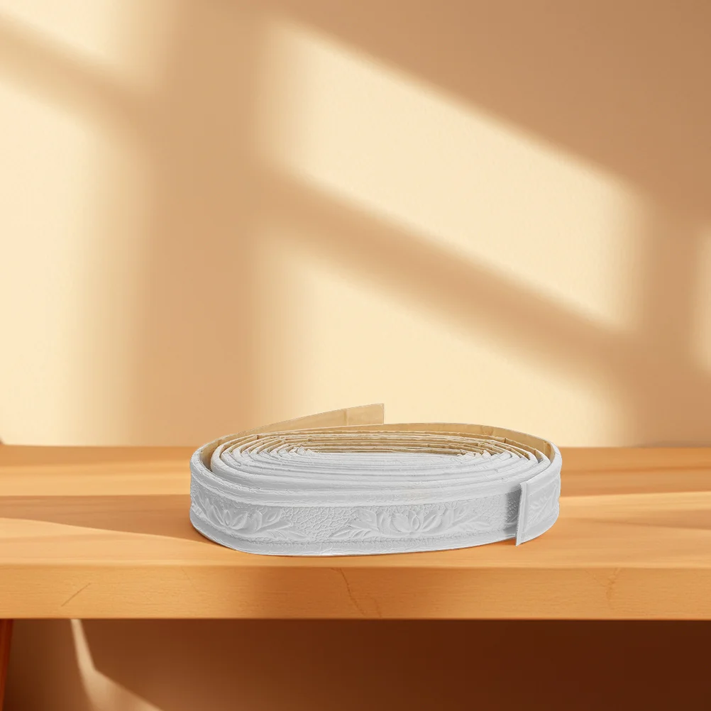 

4 Rolls Self Adhesive Wall Trim PVC Molding Strip for Baseboard Cabinet Decor Easy Install Peel and Stick Border Crown Moulding