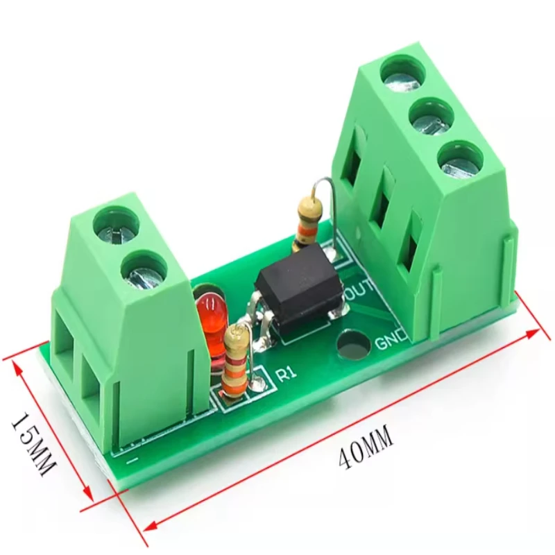 1-channel optocoupler isolation module / opto-isolator / DIN rail mount Input: 3-5V / 12V / 24V