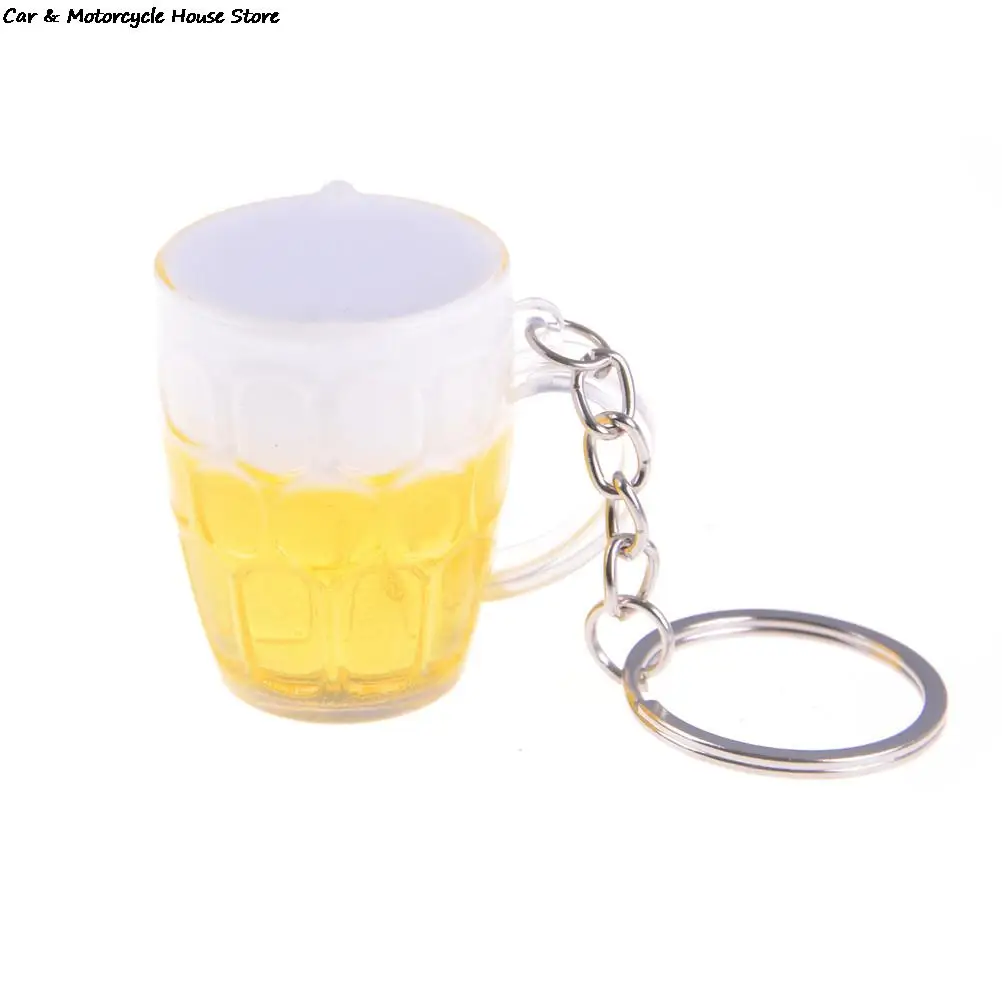 سلسلة مفاتيح إبداعية فريدة من الراتنج للنساء ، مشغولات يدوية فريدة ، حلقة مفاتيح رائعة ، دلاية كأس بيرة محاكاة صغيرة ، هدية مجوهرات حرفية ، 1 روض #6
