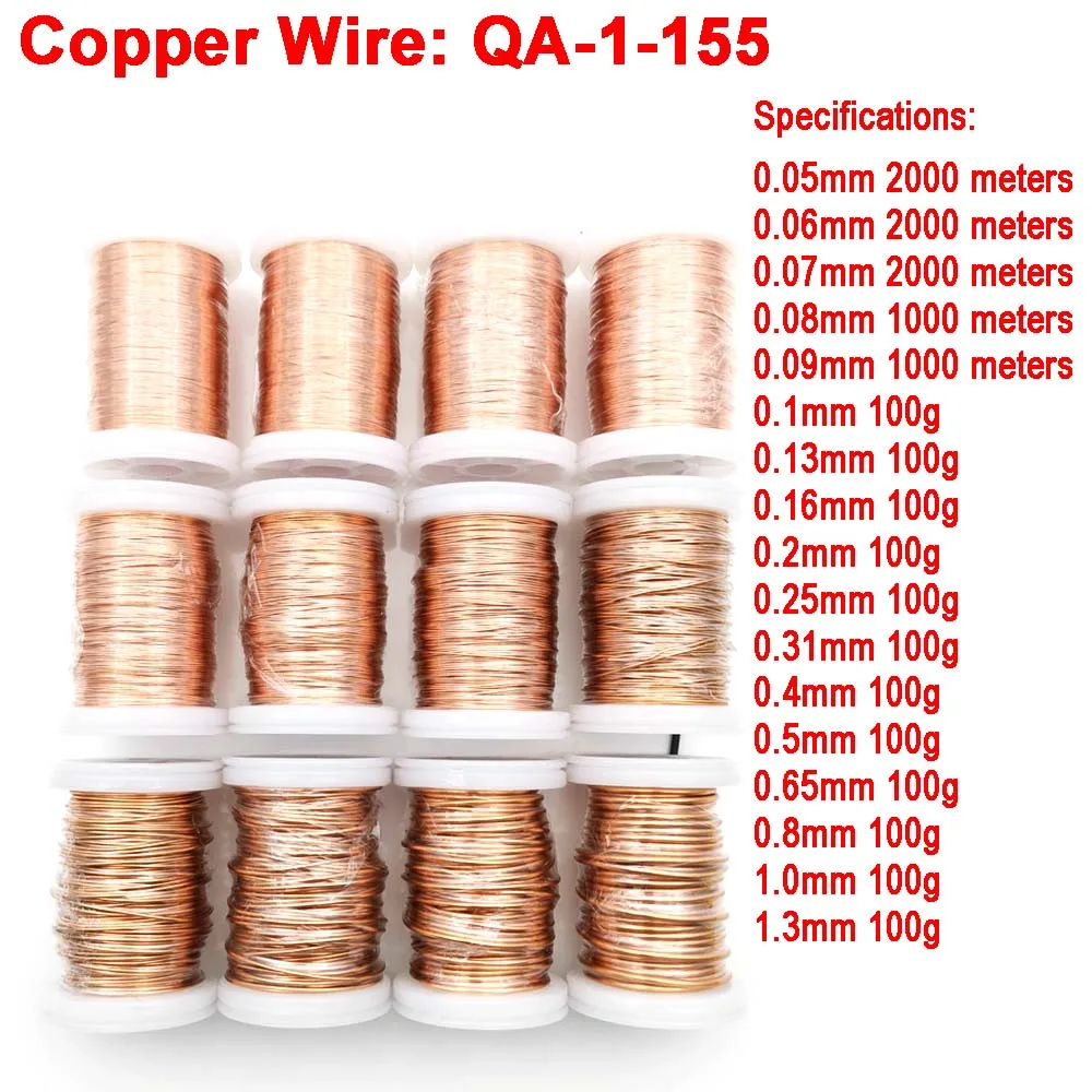 0.05-1.3mm polyurethane Enameled Copper Wire Magnet Wire Magnetic Coil Winding wire For Making Electromagnet Motor Copper Wire
