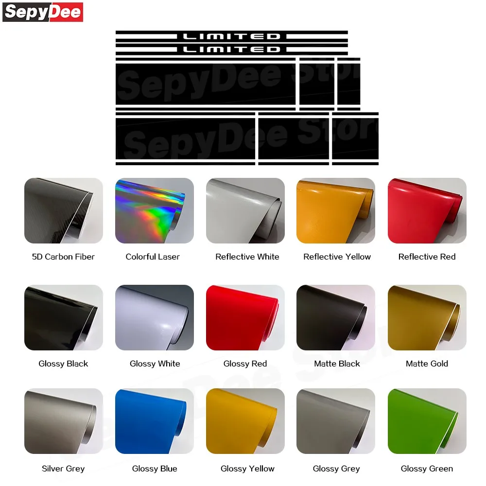 Limited Edition Car Rocker Panel Side Stripes Kits Sticker for Ford Mustang Hood Roof Tail Vinyl Decal Car Accessories