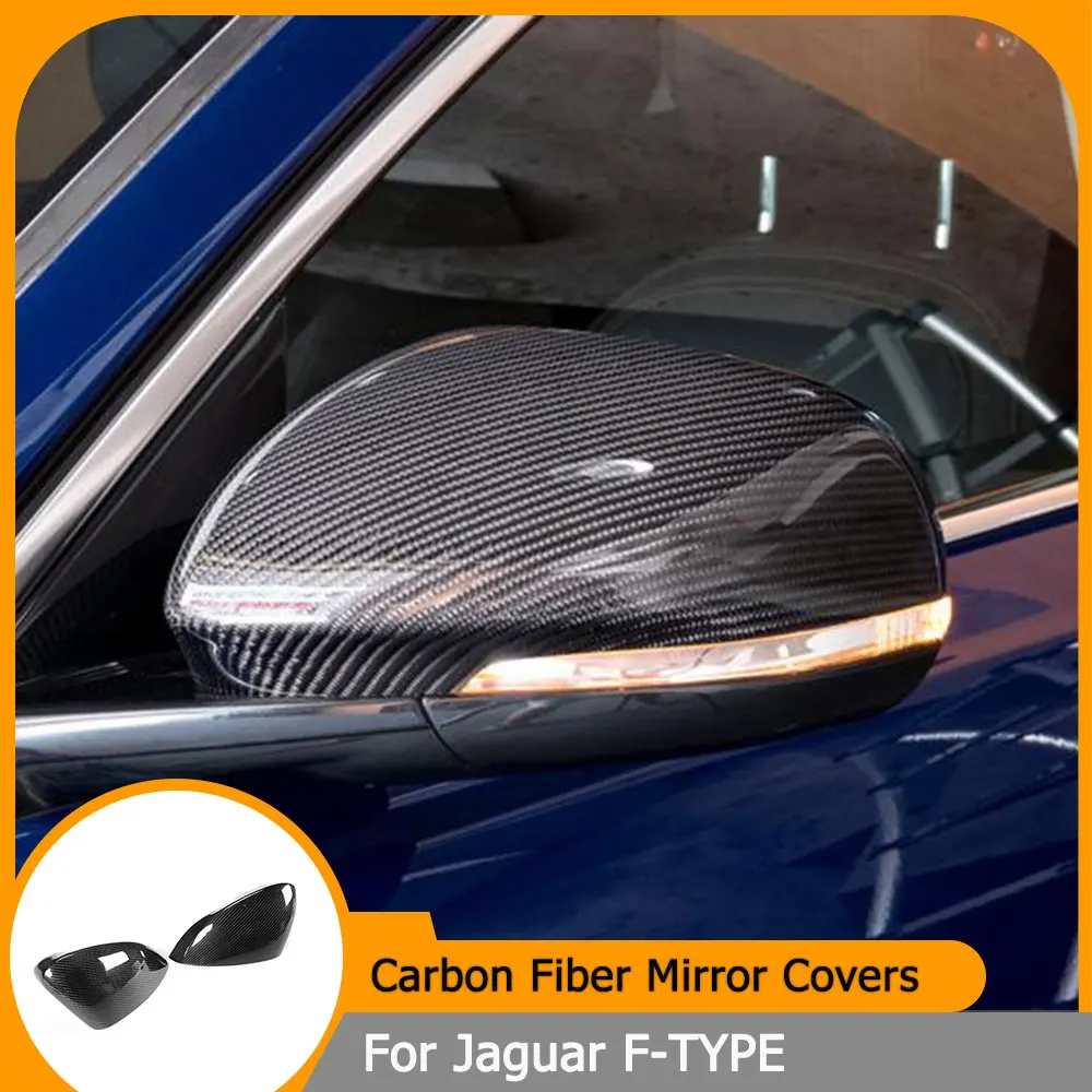 

Carbon Fiber Car Rearview Mirror Covers Caps for Jaguar F-TYPE Coupe 2 Door 2013-2021 Add On Side Mirror Caps Shell Protector