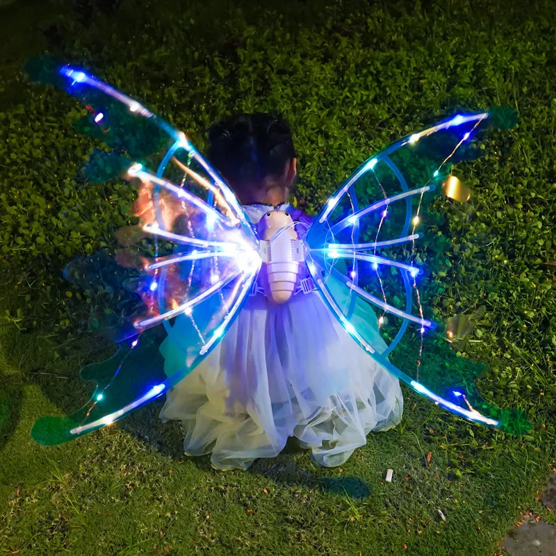 Ailes De Fée LED électriques – Papillon Lumineux – Musique Intégrée – Bretelles Réglables – Cosplay, Halloween, Anniversaire