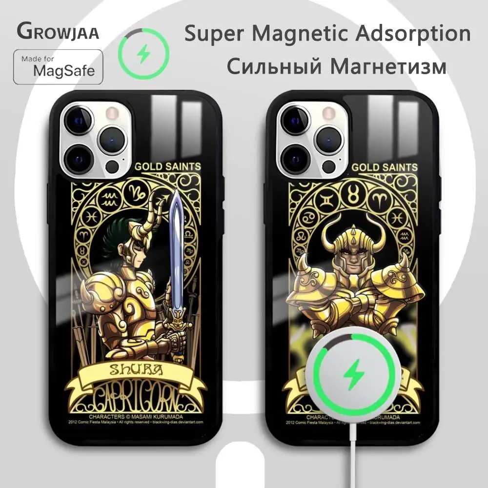 

Anime S-Saint S-Seiya Knights Phone Case For iPhone 17 16 15 14 13 12 11 Pro Max Plus Mini Magsafe Mirror Wireless Magnetic Fund