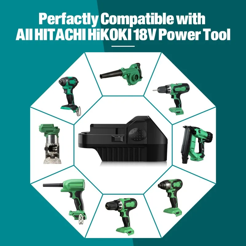 Adapter baterii ALASICKA MT18HK do akumulatorów litowo-jonowych Makita 18V, umożliwiający prace z elektronarzędziami litowo-jonowymi Hitachi/Hikoki 18V — zdjęcie produktu 4