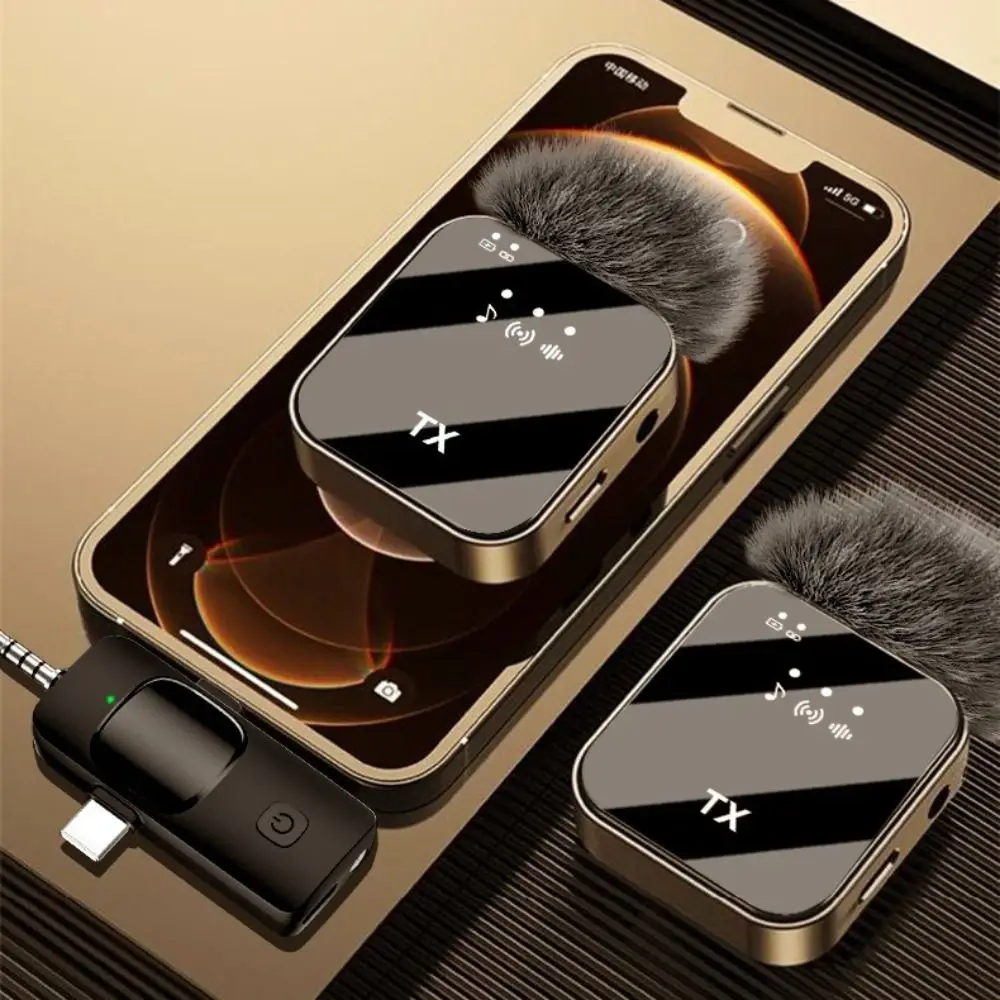 3in1 Design Wireless Lavalier Microphone Type-C Charging Portable Podcast Microphone Clip On Noise Canceling