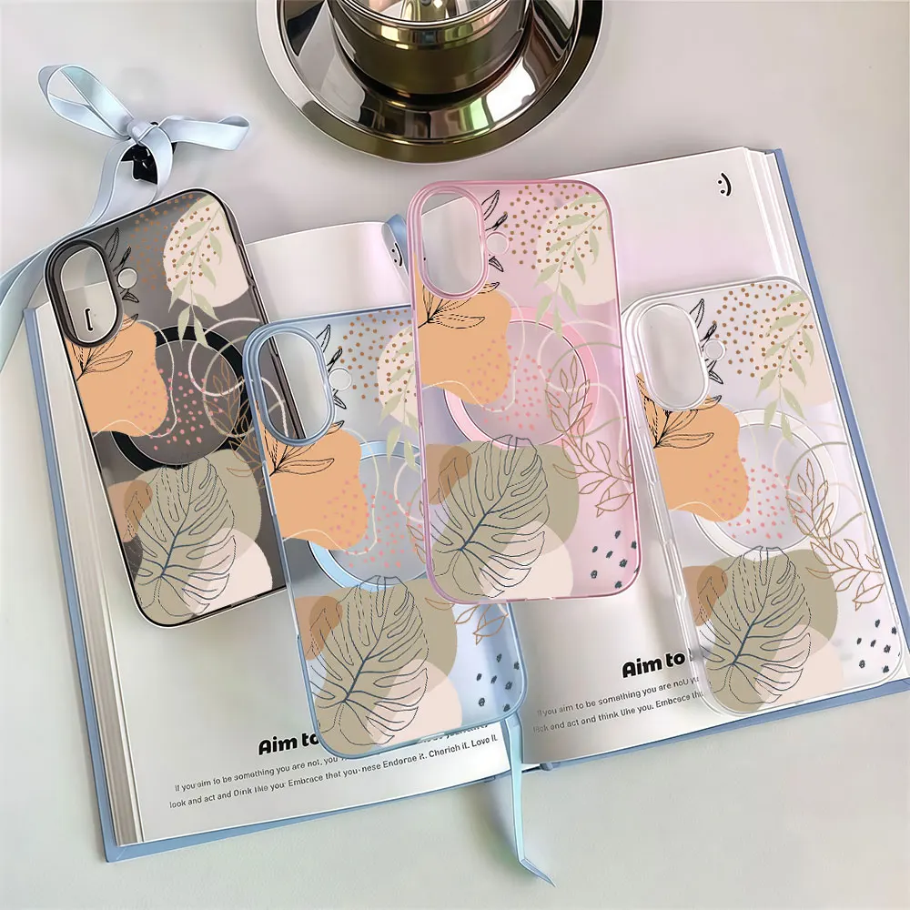 Leaf Fall Wireless Charge Anti-fall Phone Case For Samsung Galaxy A56 A57 S26 S25 Plus S24 FE Ultra A57 A36 A37 A35 A07 Cover