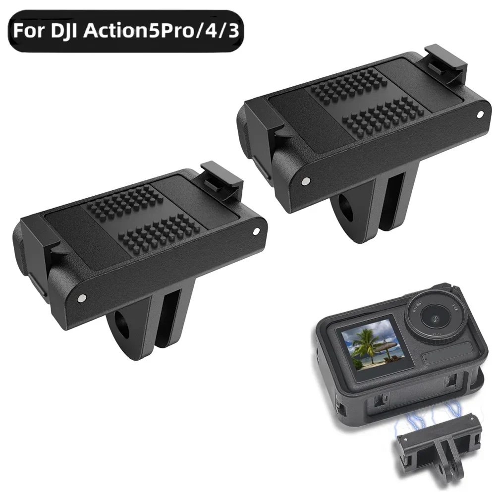 2x Magnetic Quick Release Mount For DJI Action 5 Pro 4 3 Camera Adapter Stable Holder For Vlogging Selfie Outdoor Sports Gear