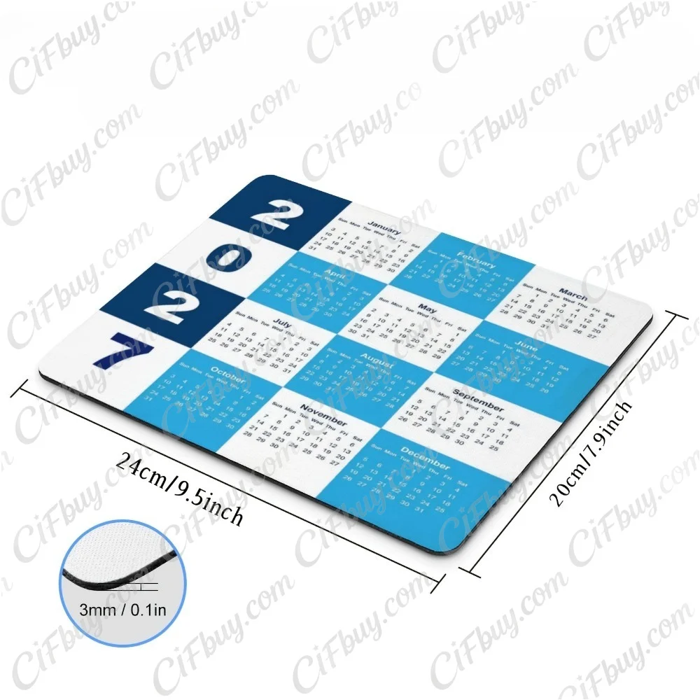 CIFbuy Mouse Pad Smooth Gaming Surface Fast Tracking Anti Slip Rubber Base Durable Desk Mat for PC Office Gamer 2027 Calendar