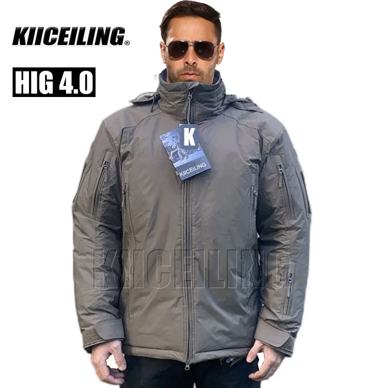 KIICEILING HIG 4.0 winterjassen heren, tactische jas, herenjas, thermische streetwear casual, bomberjack, jaskleding