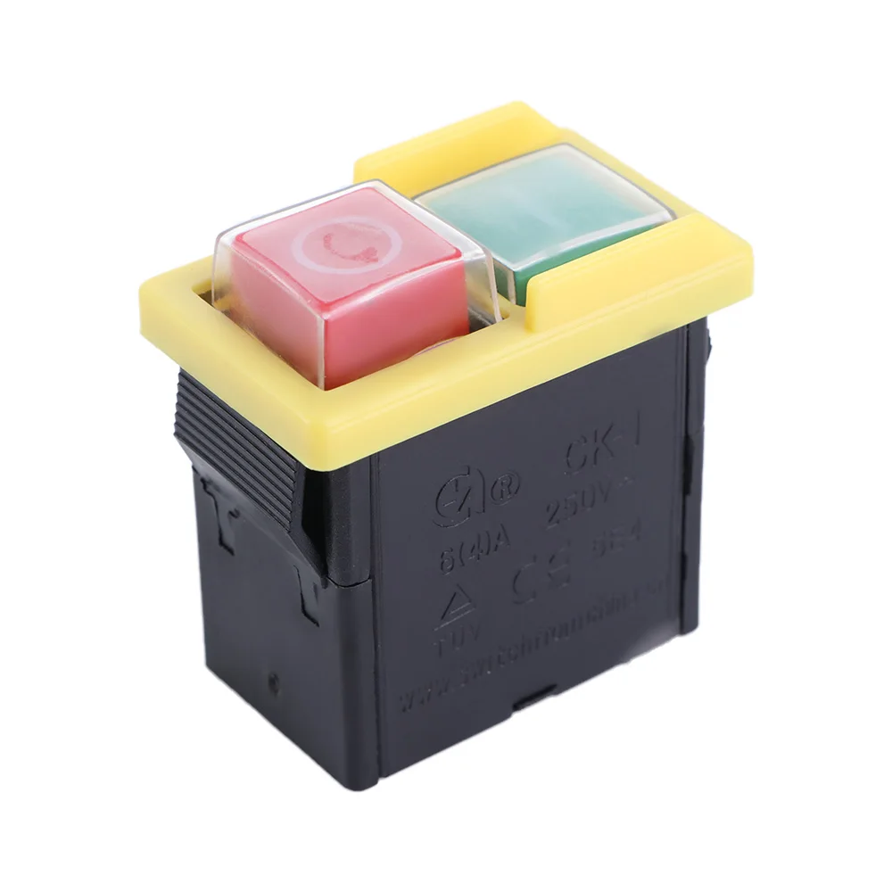 

Durable AC 250V 6/4A On Off Electromagnetic Switch Pushbutton Machine Control Box Box Switches Power Supply Switches