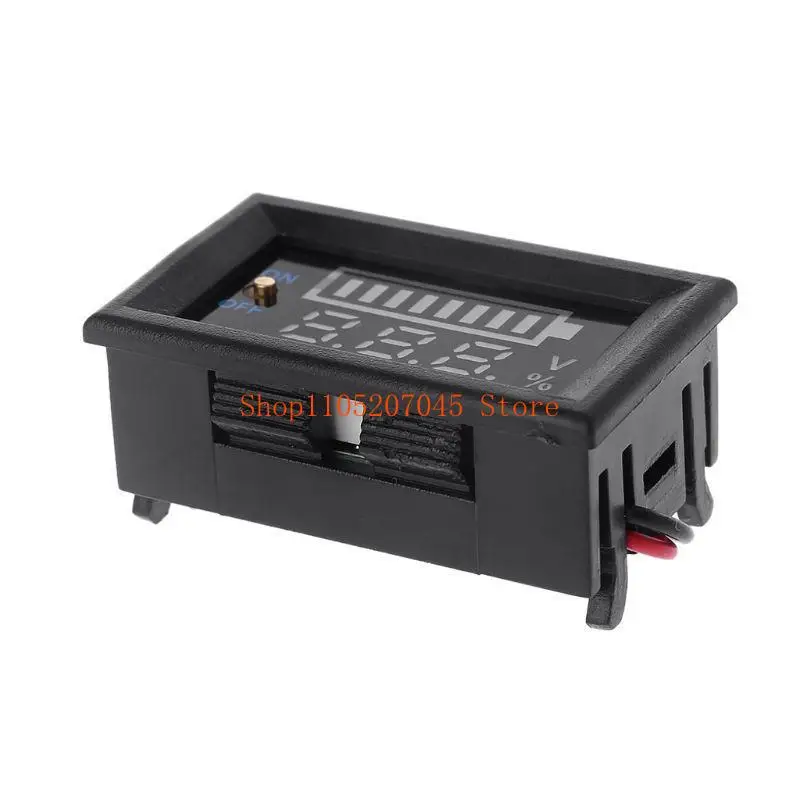 Voltmeter Digtal USB Ganda 37cd dengan Pengukur Indikator Kapasitas Baterai Asam Timbal Sakelar
