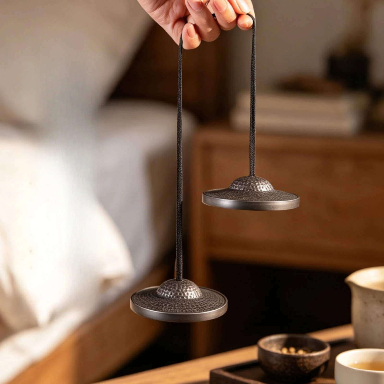 Tingsha Bells Resonant Tingsha Cymbal Cymbals with Cord Clear Bell Authentic for Meditators, Meditation, Sound Healing view 4