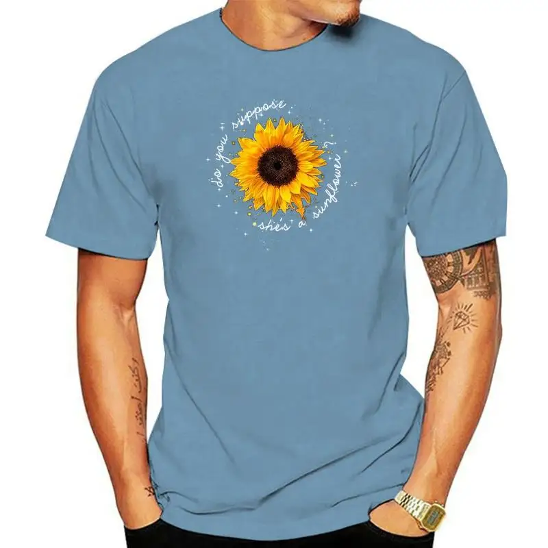 Hippie Sunflower Do You Suppose She'S A Sunflower T Shirt Black Cotton Men S 6Xl