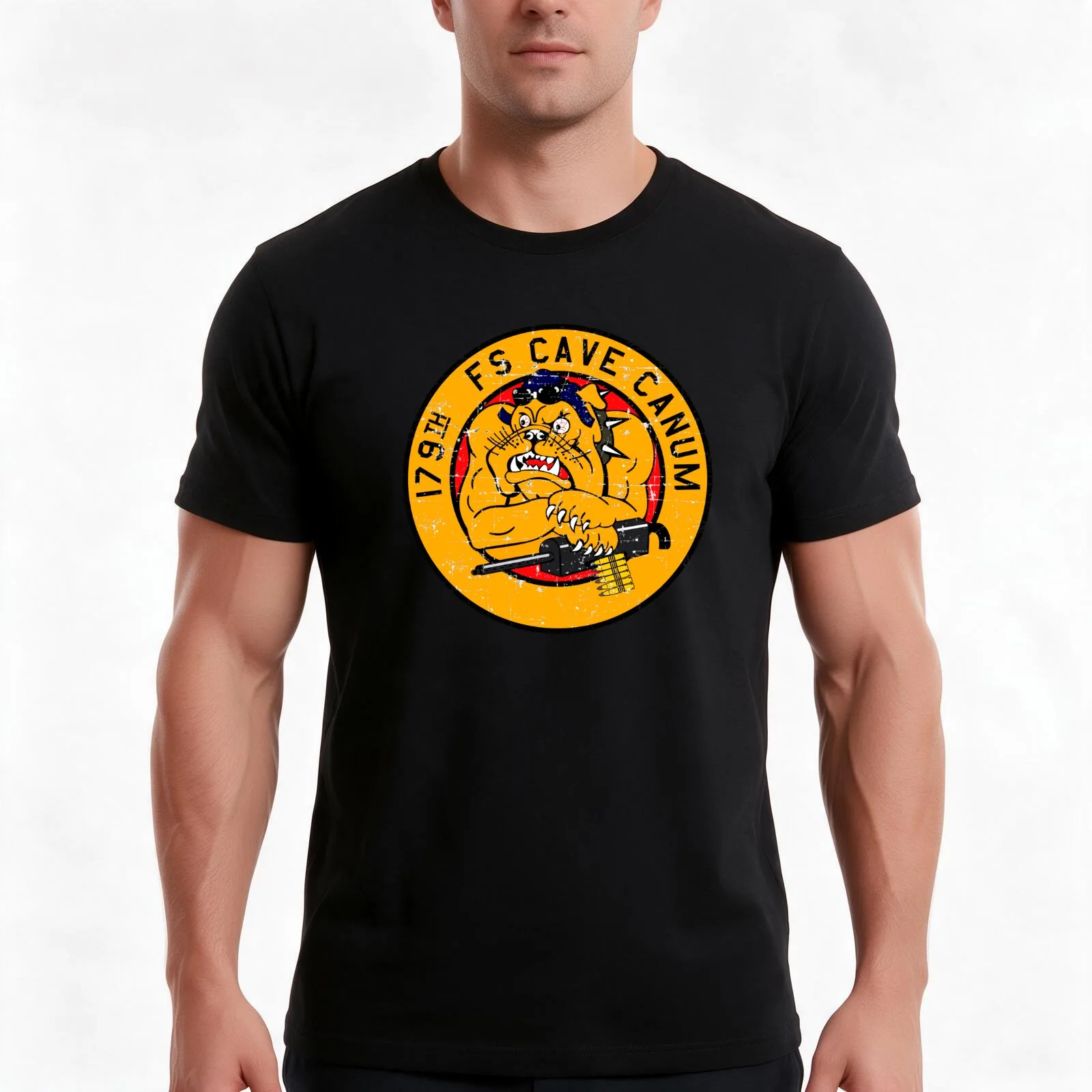 USAF - 179th Fighter Squadron - Cave Canum - Grunge Style T-Shirt Summer Casual Cotton Tee Oversized Streetwear Tops