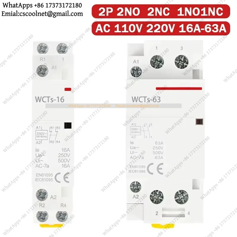 k06 2P AC 110V 220V 50/60Hz 16A 20A 25A 32A 40A 50A 63A Din Rail Modular Contactor Switch Controller for Smart Home Hotel