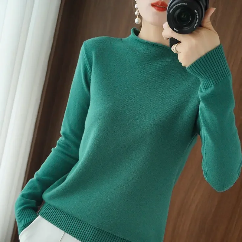 

2024 Winter Sweater Women Elegant Thicken Velvet Lined Warm Sueter Knitted Pullover Slim Tops Jersey Knitwear Jumper New C165