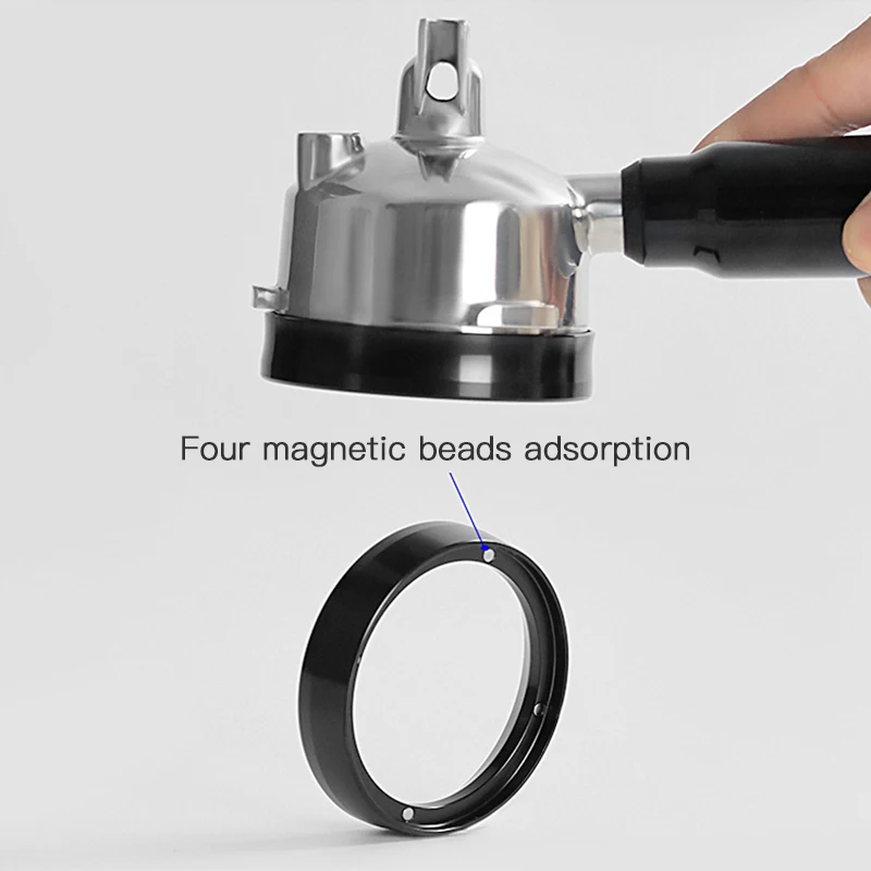 Coffee Dosing Ring Intelligent Aluminum Alloy  Magnetic Powder Ring 51MM 53MM 58MM Funnel For Brewing Bowl Barista Accessories