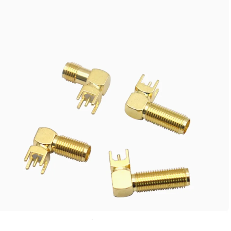 10pcs SMA Female Thru Hole Plug Right Angle 90 Degree SMA-KWE PCB Mount Connector RF Adapter 17mm 20mm 23mm Length