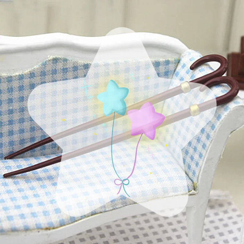 

1/12 Dollhouse Miniature Accessories Mini Vintage Simulation Crutch Model Toy