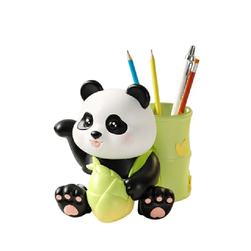 

Panda Resin Pen Holder Creative Desktop Storage Student Stationery Desk Decorations Cute Storage Container Birthday Gift