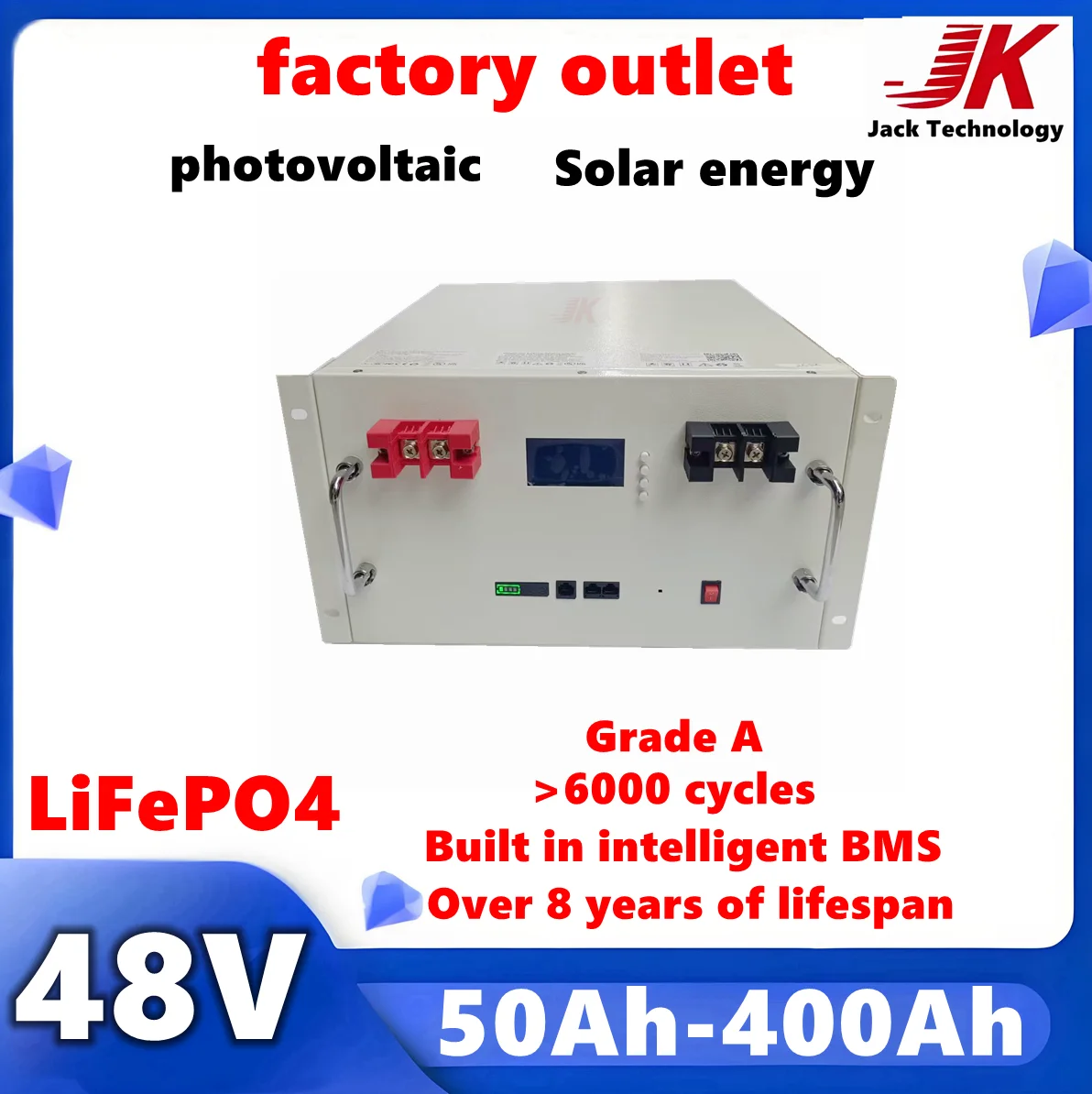 

factory outlet 16S 48V LiFePO4 Solar energy photovoltaic battery pack Grade A quality 6000+cycles Over 8 years of lifespan