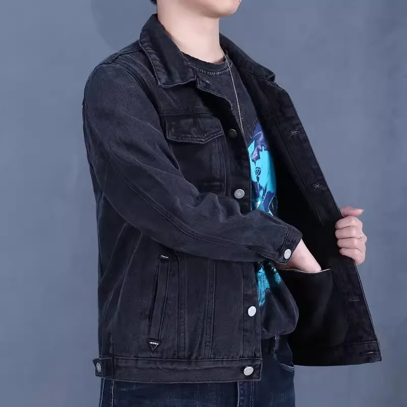 

Men's Casual Denim Jaet Anti-Scalding Welding Wear Resistant Loose Fit Workwear Autumn Winter Outerwear for Youth