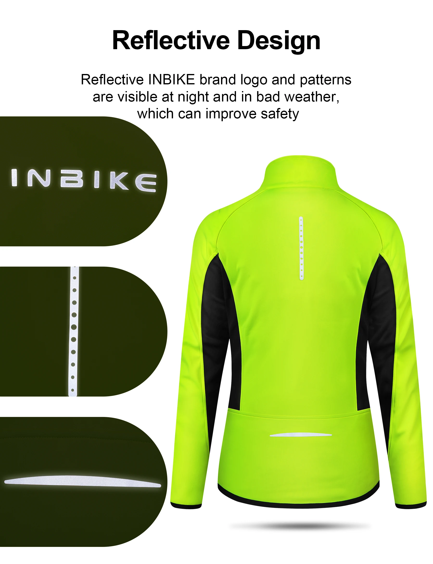 INBIKE Winter Women Cycling Jackets Thermal Fleece Biking Clothes Bicycle Road Bike Windbreaker MTB Reflective Jacket for Women