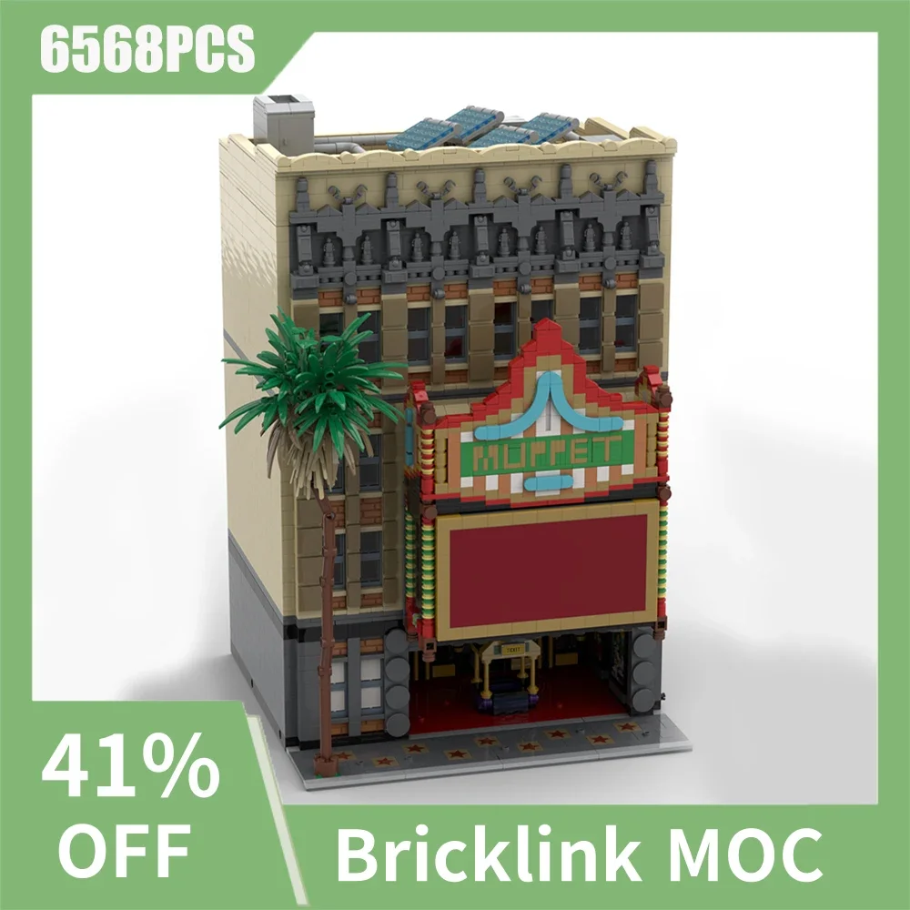

6568 шт., хит продаж, вид на улицу, Moc, модульная модель для театра, сделай сам, креативные идеи, детские игрушки, подарок на день рождения, строительные блоки