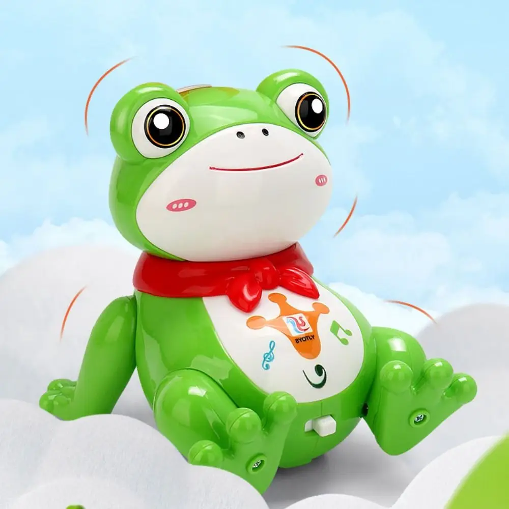 Grenouille dansante électrique LED mignonne, musique en plastique, boule rotative, jouet avec lumières, Collection, jouet grenouille électrique pour enfants, cadeau d'anniversaire