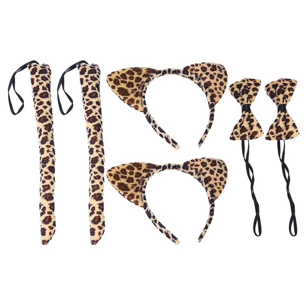 

6Pcs Cartoon Cat Ear Hair Hoops Bow Tie Tail Costume Accessory for Festival Carnival Party Cosplay Unique Props
