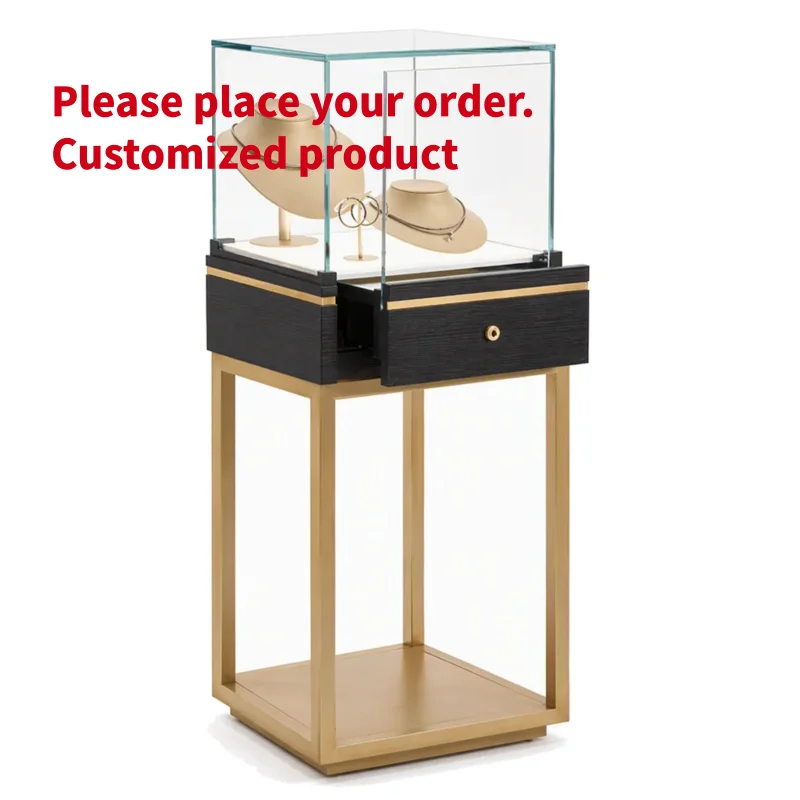 custom.Bespoke Custom Size LED Light Jewelry Display Cabinet, Solid Wood Metal Glass Jewellery Store and Showroom