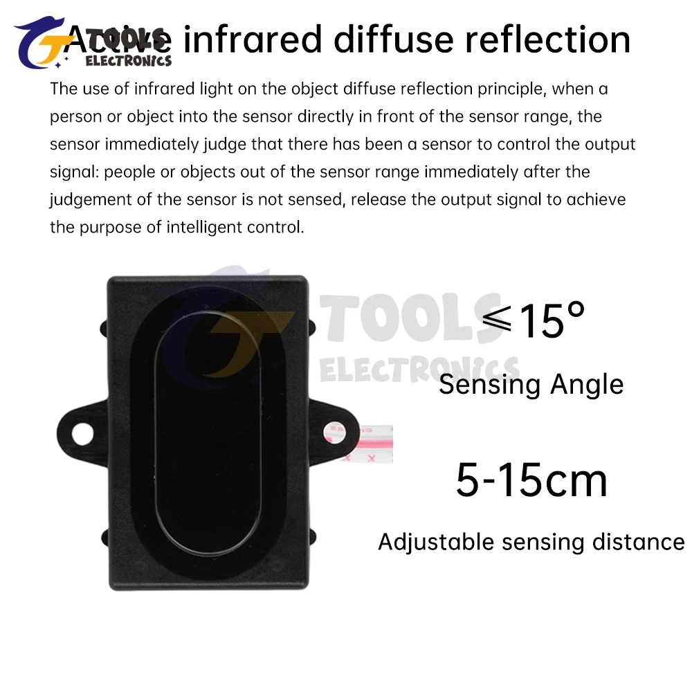 DC 5V Diffuse Reflection Sensor Infrared Proximity Switch Mirror Headlight Faucet Human Body Automatic Motion Sensor