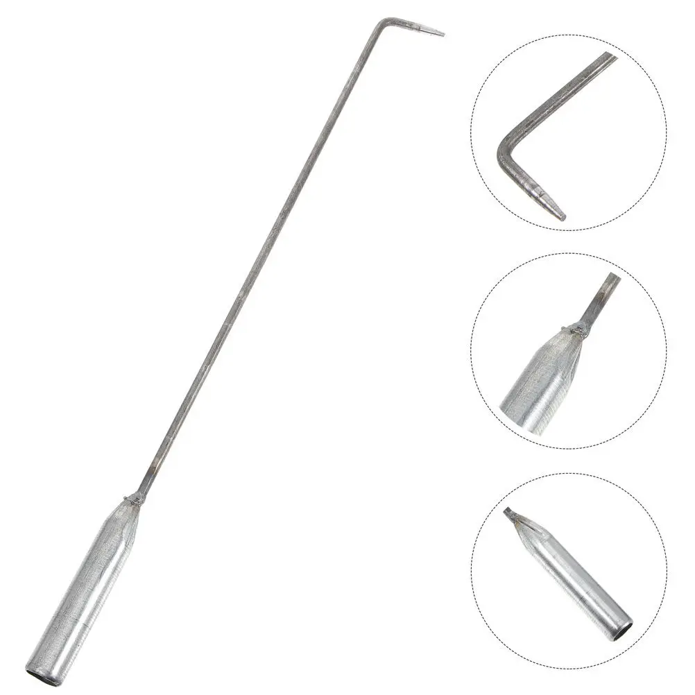 53cm Steel Fire Pits Poker Hook, Heavy Duty Fireplace Tongs Tool for Wood Stove, Outdoor Campfire BBQ Patio Accessories, Indoor