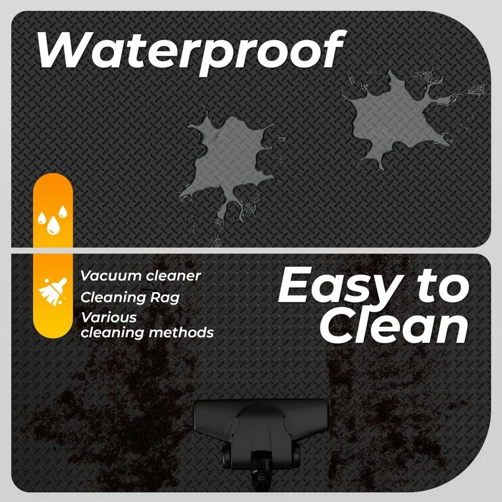 سجادات أرضية جراج مطاطية سميكة 2.8 مم، 140.4 SQFT، مناسبة للسيارات، تحت تخزين السيارة، لفة 7.8 × 18 قدم #6