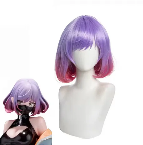 Peluca de pelo sintético Anime Astrum Design Luna Cosplay peluca Luna peluca rosa Color mezclado peluca corta pelucas resistentes al calor