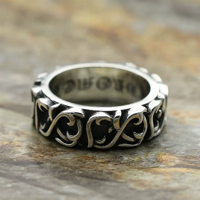 

Панк хип-хоп s925 серебряное кольцо для пары Ретро указательный палец модный индивидуальный аксессуар