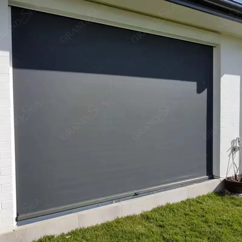 Customized Large Size 12 m Width Motorized Roller Blinds for Outdoor Zip Track Blinds Shades