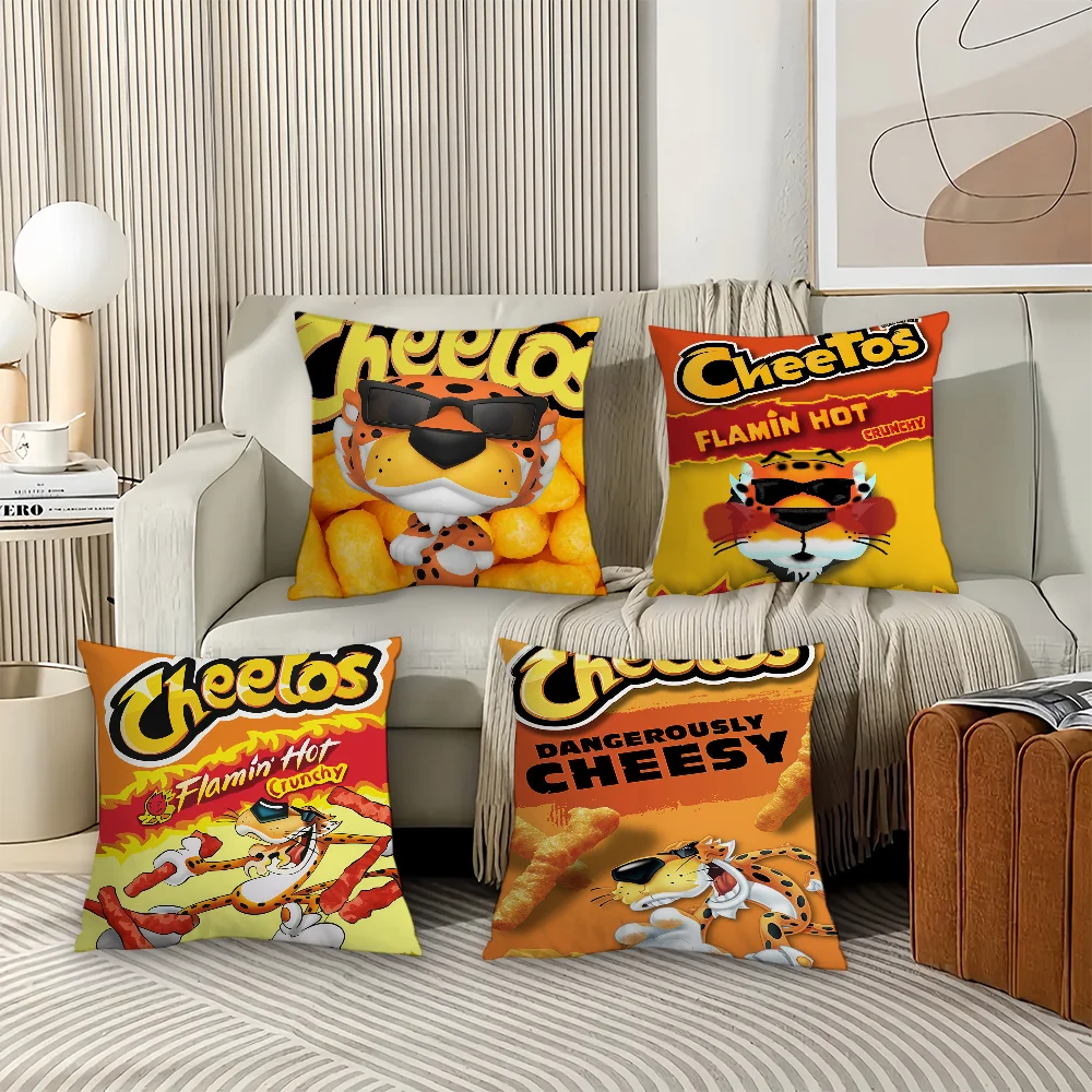 Funda de almohada con estampado de comida a la moda, cojines de oficina adecuados para sofá, coche, dormitorio, funda de cojín decorativa