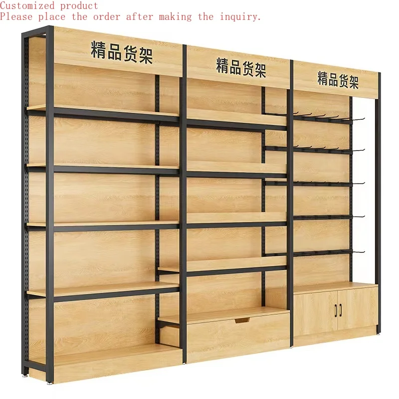 

Custom.Оптовая продажа, сталь + вода, односторонние розничные полки для супермаркетов, стеллажи со шкафом